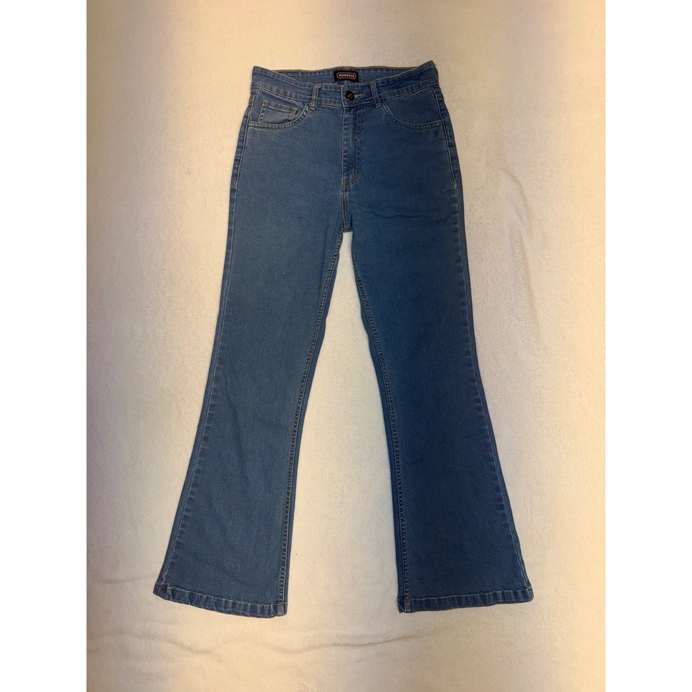 Run & Fly Womens Blue High Waisted Flare Bell Bottom Jeans Size 28S Retro 70s
